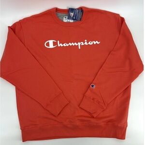 Champion Powerblend Fleece Crew Sweatshirt. Color - Papaya